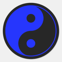 Blue Yin Yang Sticker