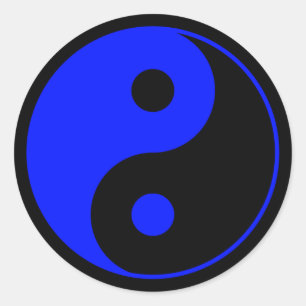 Blue Yin Yang Sticker