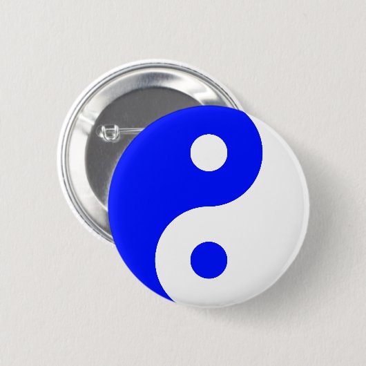Blue Yin Yang Symbol Button (Vorne & Hinten)