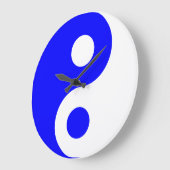 Blue Yin Yang Symbol Große Wanduhr (Winkel)