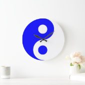 Blue Yin Yang Symbol Große Wanduhr (Zuhause)