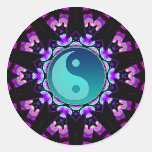 Blue Yin Yang Symbol UV-Delica Art Sticker (Vorderseite)