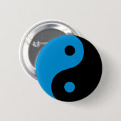Blue Yin Yang Taoist Symbol Button (Vorne & Hinten)