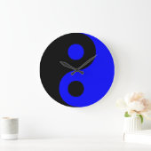 Blue Yin Yang Wall Clock Große Wanduhr (Zuhause)