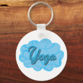 Blue Yoga Blüh Design Schlüsselanhänger (Vorderseite)