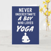 Blue Yoga Cards für Jungen Karte (Gelbe Blume)