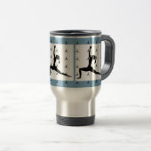 Blue Yoga Design Travel/Pendlerin Tasse: Kaffee Ta Reisebecher (VorderseiteRechts)