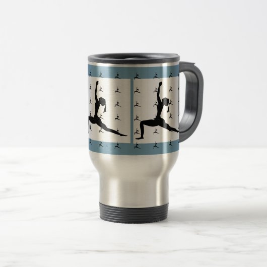 Blue Yoga Design Travel/Pendlerin Tasse: Kaffee Ta Reisebecher (VorderseiteRechts)