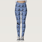 Blue Yoga Pose Silhouette Leggings (Vorderseite)
