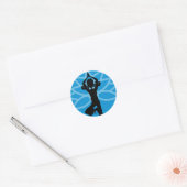Blue Yoga Silhouette Sticker (Umschlag)