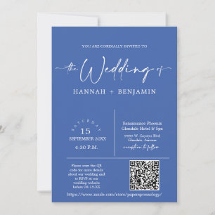 Blue Yonder Minimalistisch Wedding Arch QR Code Fo Einladung