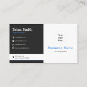 Blue Your Logo Modern Social Media Profile Visitenkarte (Rückseite)