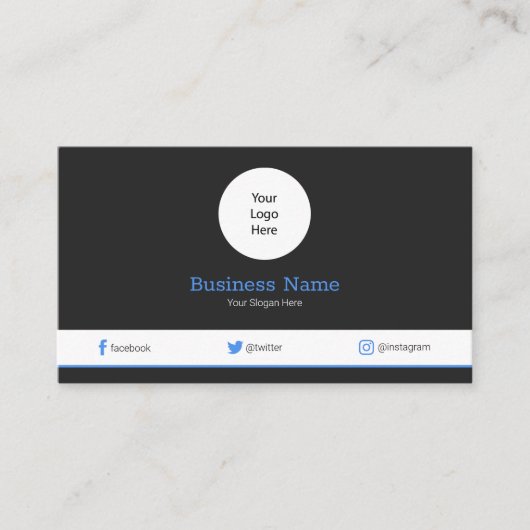 Blue Your Logo Modern Social Media Profile Visitenkarte (Vorderseite)