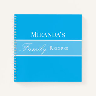 Blue Your Name Family Rezepte Script Typografie Notizblock