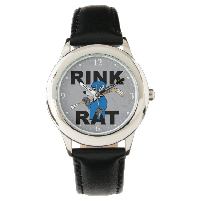 Blue Youth Hockey Rink Rat Hockey Spieler Armbanduhr (Vorderseite)