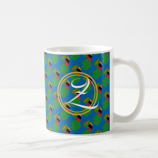 Blue ZAMBIA Monogram Scripting Kaffeetasse (Rechts)