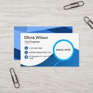 Blue Zazzle Business Card - Individuelles Design Visitenkarte