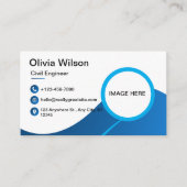 Blue Zazzle Business Card - Individuelles Design Visitenkarte (Vorderseite)