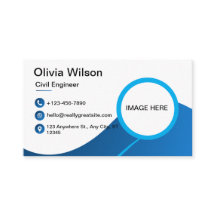Blue Zazzle Business Card - Individuelles Design