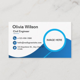 Blue Zazzle Business Card - Individuelles Design Visitenkarte