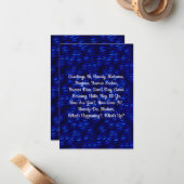 Blue Zebra 3,5" x 5" flache Note Karte (Vorderseite/Rückseite Beispiel)