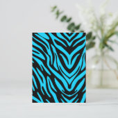 Blue Zebra Abstrakt Postkarte (Stehend Vorderseite)