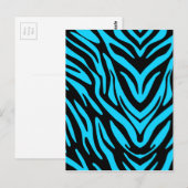 Blue Zebra Abstrakt Postkarte (Vorne/Hinten)