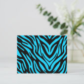 Blue Zebra Abstrakt Postkarte (Stehend Vorderseite)
