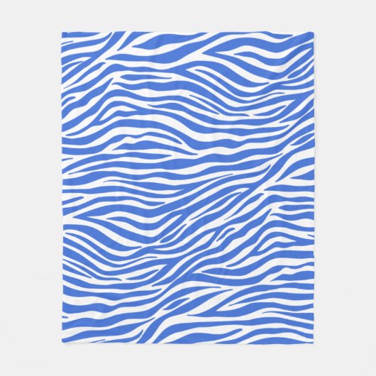 Blue Zebra Animal Stripes Fleecedecke (Vorderseite)