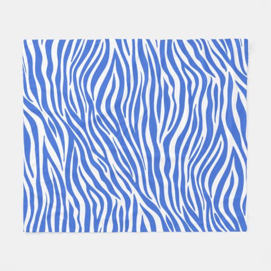 Blue Zebra Animal Stripes Fleecedecke (Vorderseite (Horizontal))