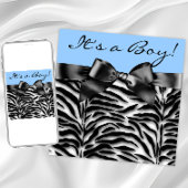 Blue Zebra Baby Dusche Einladung