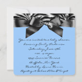 Blue Zebra Baby Dusche Einladung (Rückseite)