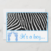 Blue Zebra Baby Dusche Einladungen (Rückseite)