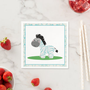 Blue Zebra Baby Dusche Party Paper Napkins Serviette