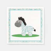 Blue Zebra Baby Dusche Party Paper Napkins Serviette (Vorderseite)