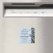 Blue Zebra & Blume Babydusche Save the Date Magnet (In Situ (Geschirrspüler))