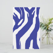 Blue Zebra Briefpapier (Stehend Vorderseite)