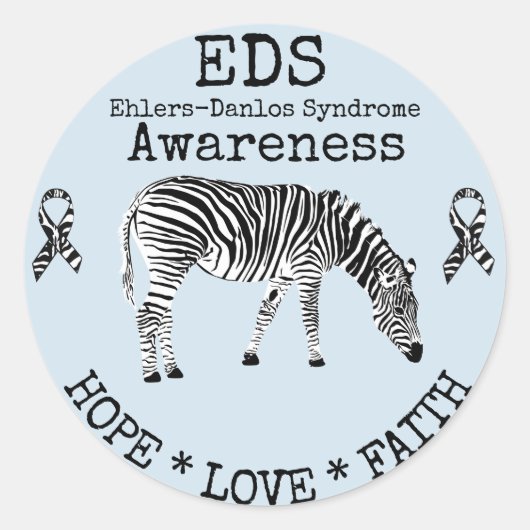 Blue Zebra Ehlers-Danlos Syndrom EDS Sticker (Vorderseite)