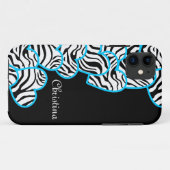 Blue zebra herzen iPhone 5 Fall Case-Mate iPhone Hülle (Rückseite (Horizontal))
