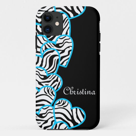 Blue Zebra-Herzen iPhone 5 Hülle (Rückseite)
