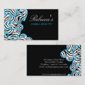 Blue Zebra Herzstück Design Business Card Visitenkarte (Vorne/Hinten)