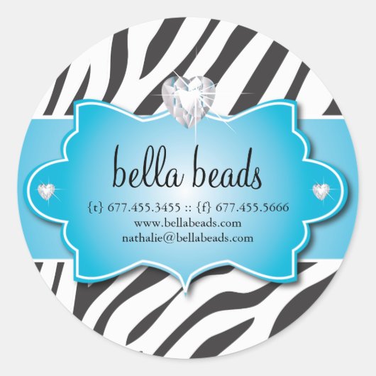 Blue Zebra Juwelier Designer Stickers (Vorderseite)