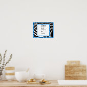 Blue Zebra Name Kunstmauer Poster (Küche)
