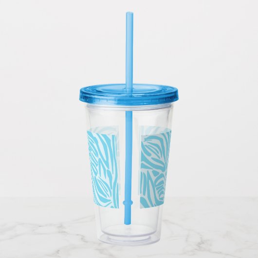 Blue Zebra Pattern Acryltrinkbecher (Rechts)