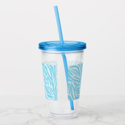 Blue Zebra Pattern Acryltrinkbecher (Links)