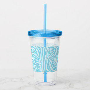Blue Zebra Pattern Acryltrinkbecher