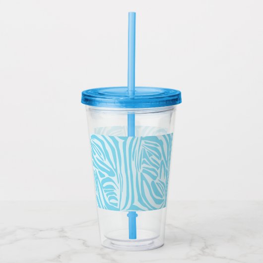 Blue Zebra Pattern Acryltrinkbecher (Vorderseite)