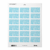 Blue Zebra Pattern Adressaufkleber (Vorne)