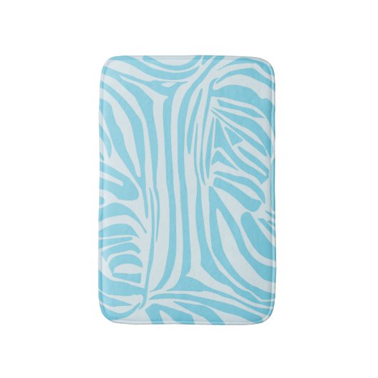 Blue Zebra Pattern Badematte (Vorderseite Vertikal)