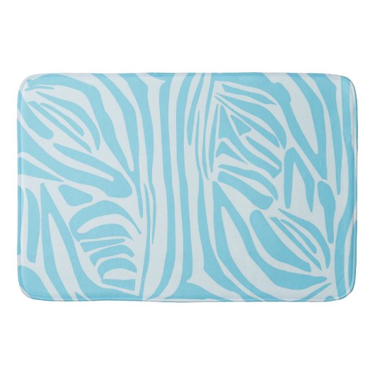 Blue Zebra Pattern Badematte (Vorderseite)